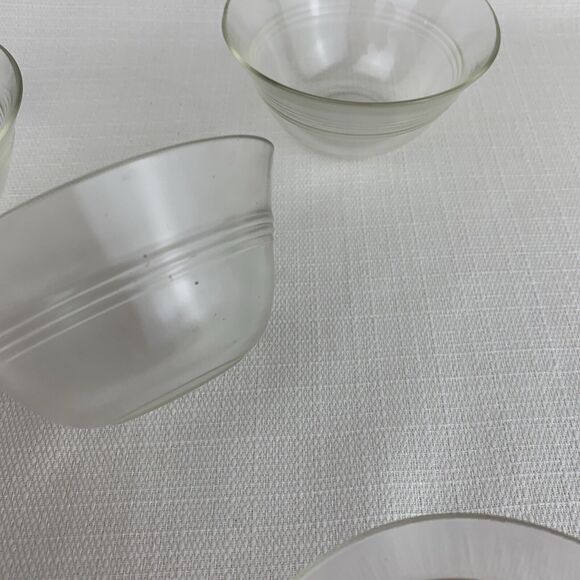 Vintage Set of 6 Pyrex 3 Ring Custard Bowls 445 Dessert Ramekins - Picture 6 of 9